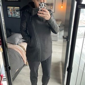 Black wool and leather Mackage jacket